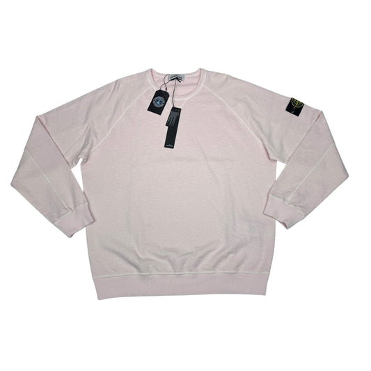 Stone Island White Compass Patch Lightweight Crewneck Jumper