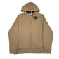 Burberry Beige Zip Up Logo Embroidery Hoodie