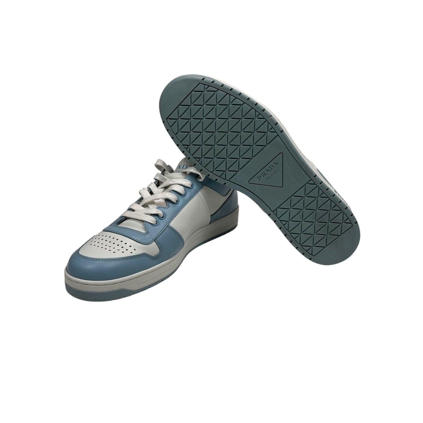 Prada Baby Blue Metal Patch Liw Trainers