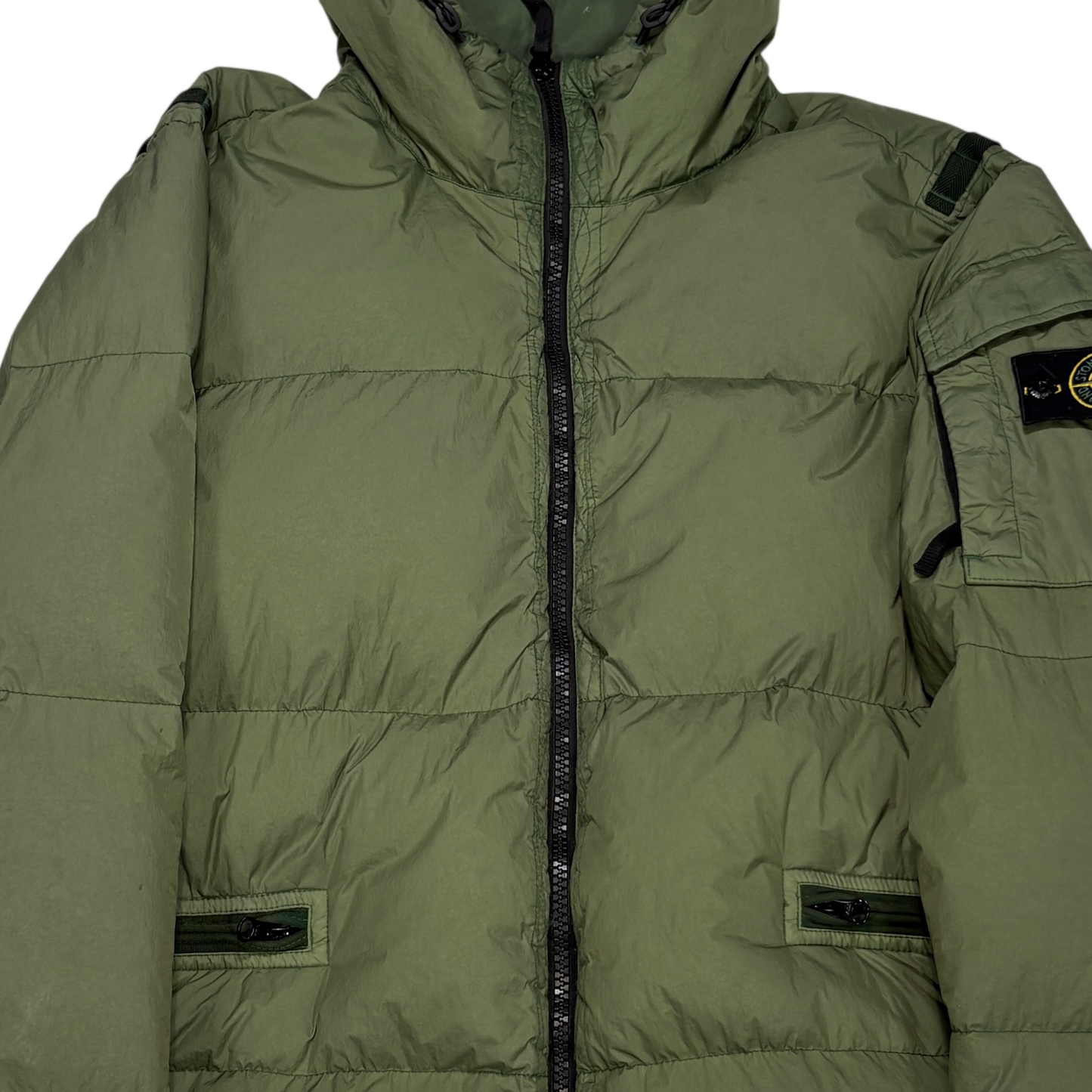 Stone Island Green Garment Dyed Crinkle Reps R-NY Down
