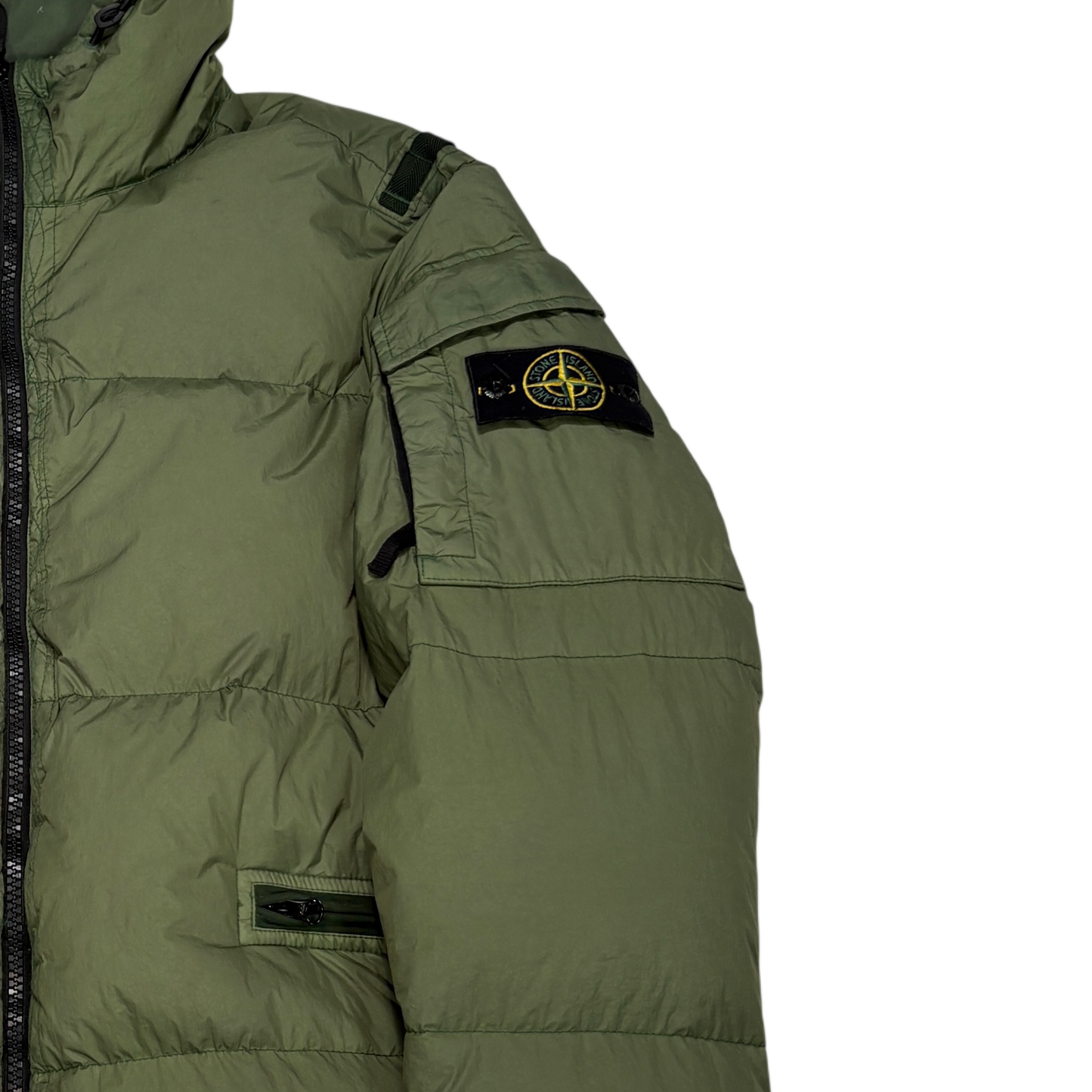 Stone Island Green Garment Dyed Crinkle Reps R-NY Down