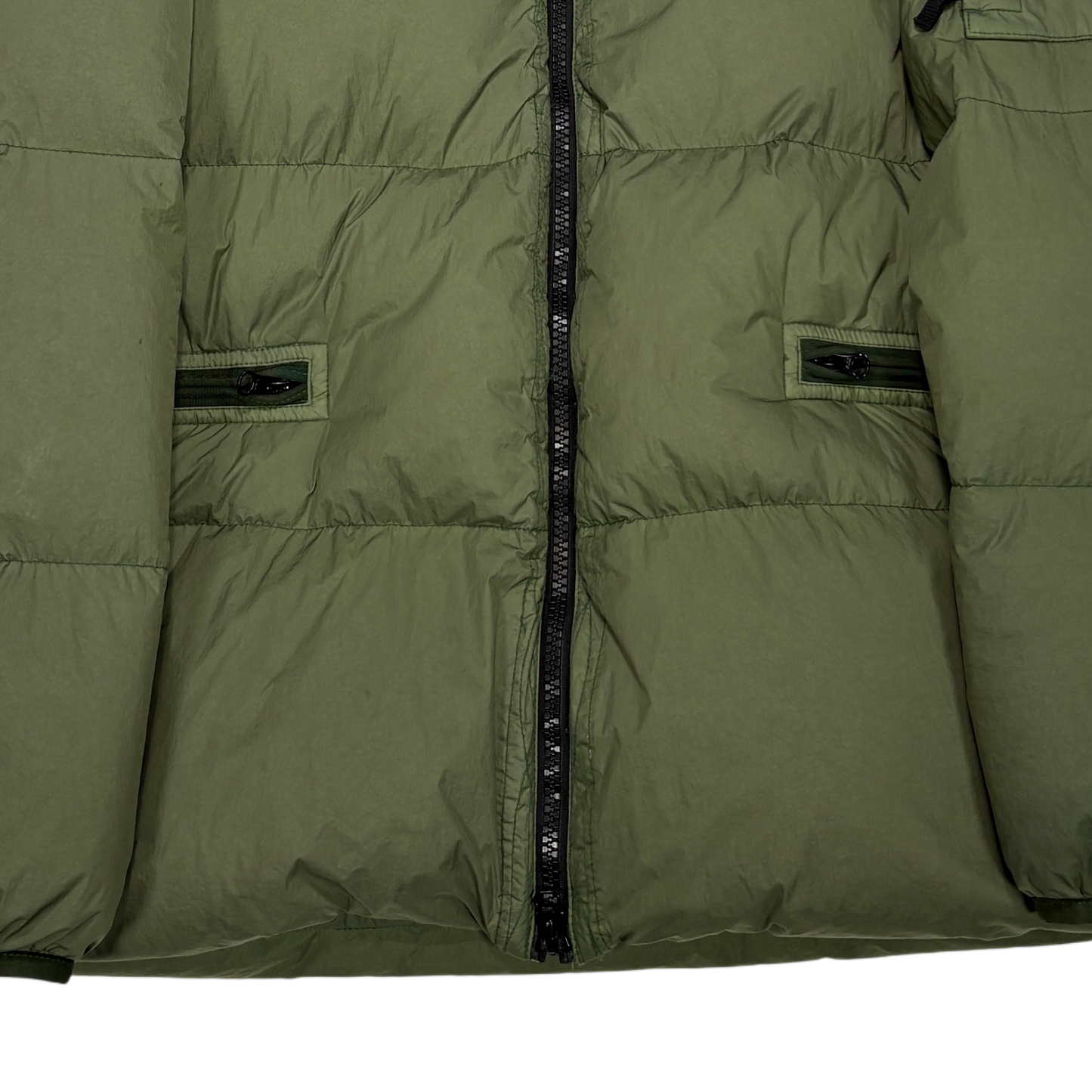 Stone Island Green Garment Dyed Crinkle Reps R-NY Down