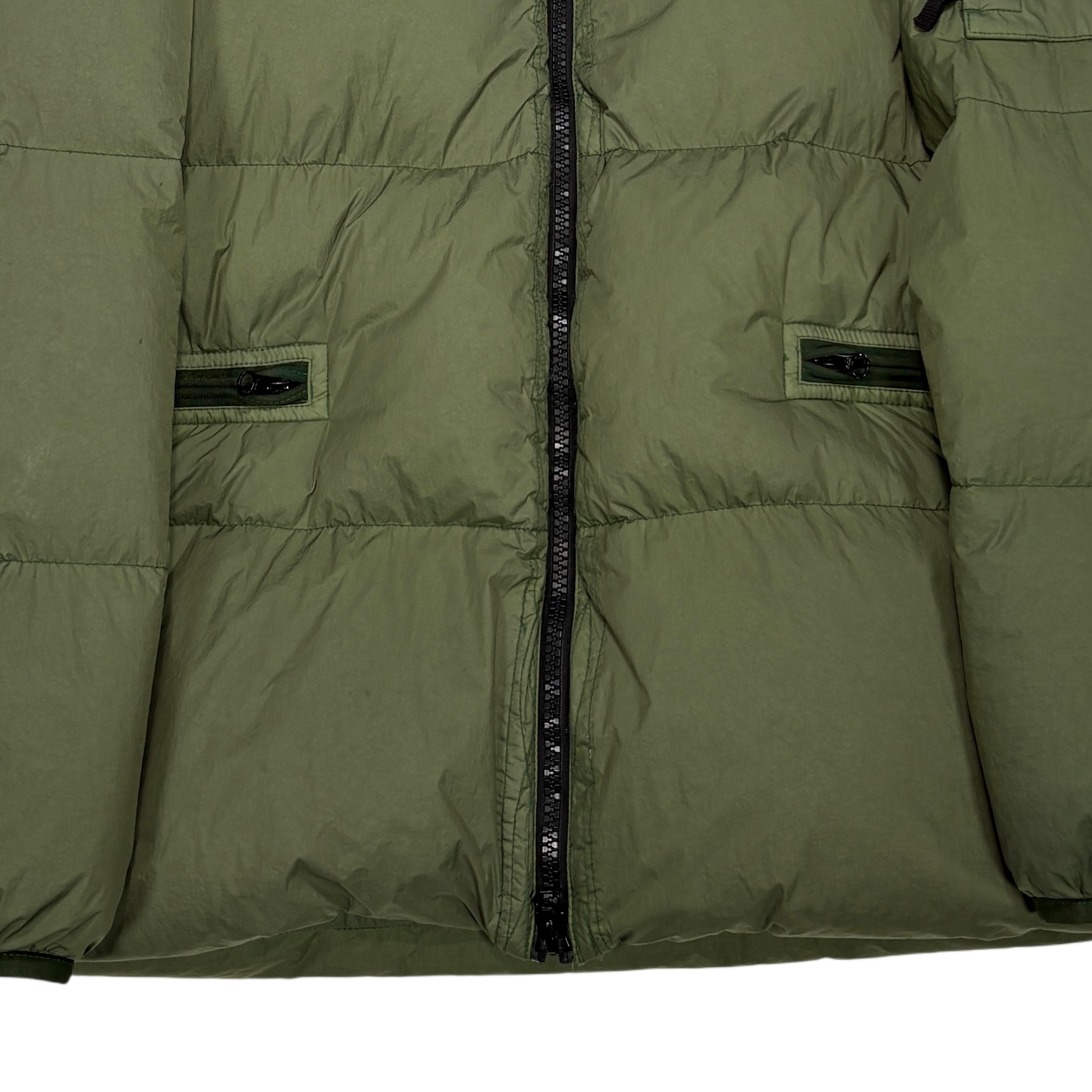 Stone Island Green Garment Dyed Crinkle Reps R-NY Down