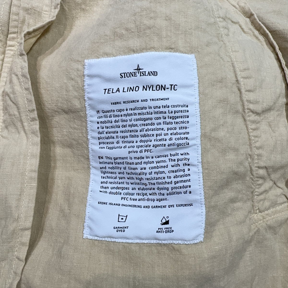 Stone Island Tela Lino Nylon-TC Jacket - Beige