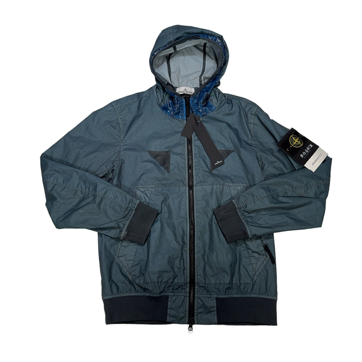 Stone Island Membrana 3L TC Hooded Jacket – Blue