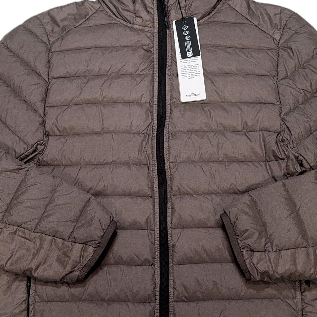 Stone Island Loom Woven Chambers With Hood Brown Coat