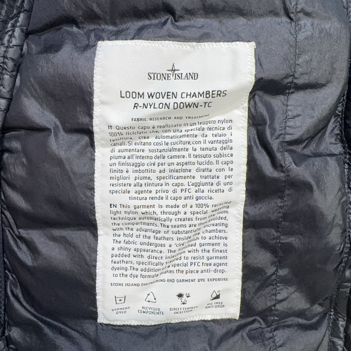 Stone Island Loom Woven Chambers R-Nylon Down-TC Gilet – Navy