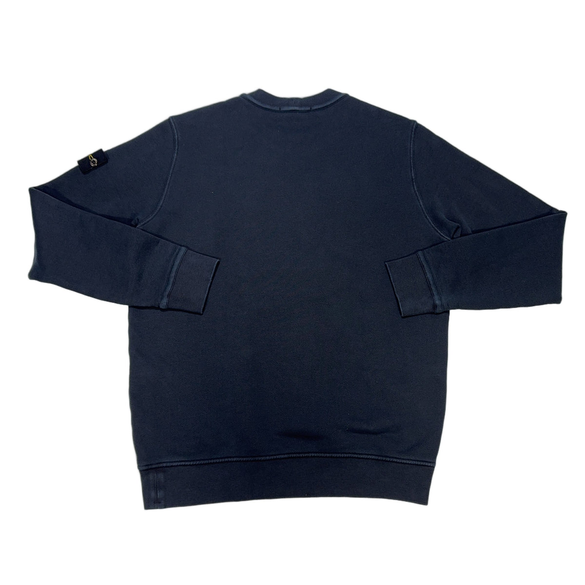 Stone Island Crew Neck Sweatshirt with Side Snaps – Navy