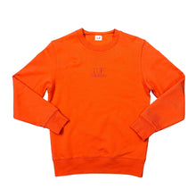 Load image into Gallery viewer, CP Company Orange embroidered-Logo Crew Neck Jumper
