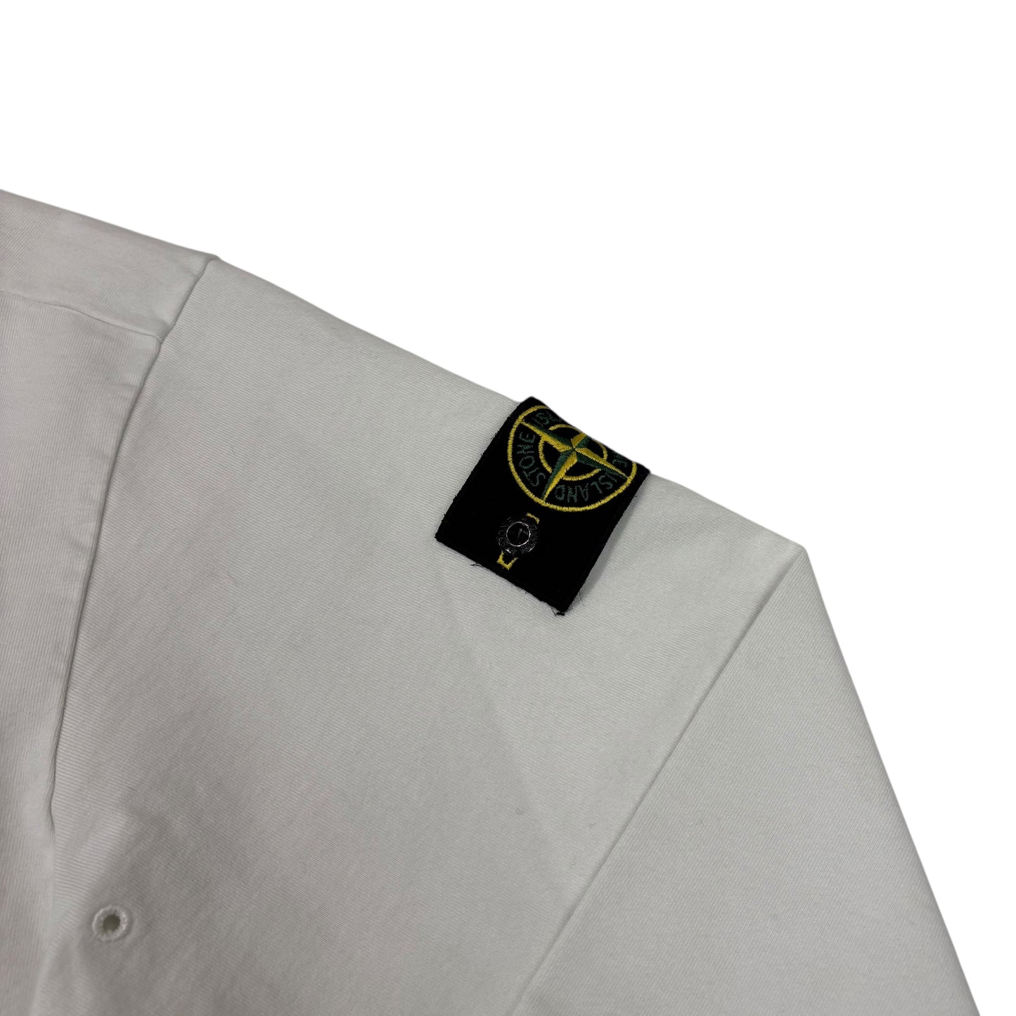 Stone Island White Compass-Patch Crewneck Jumper