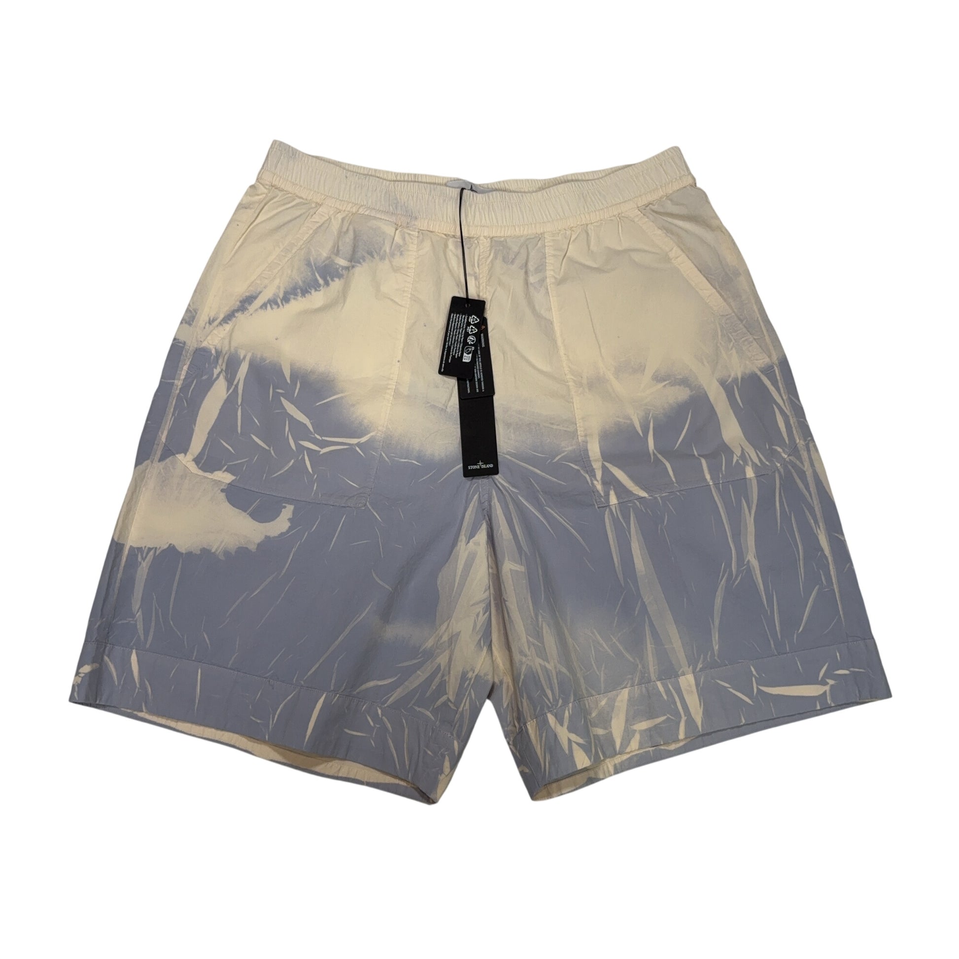 Stone Island Abstract Print Blue Shorts