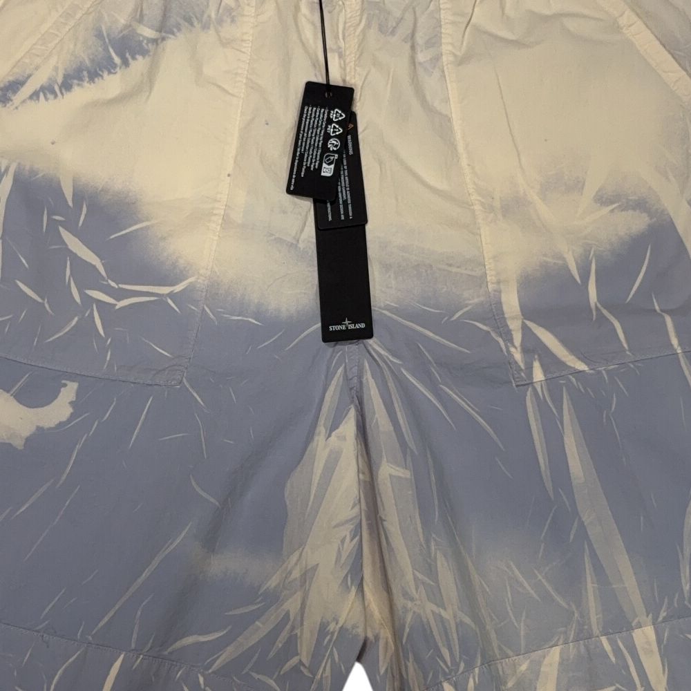 Stone Island Abstract Print Blue Shorts