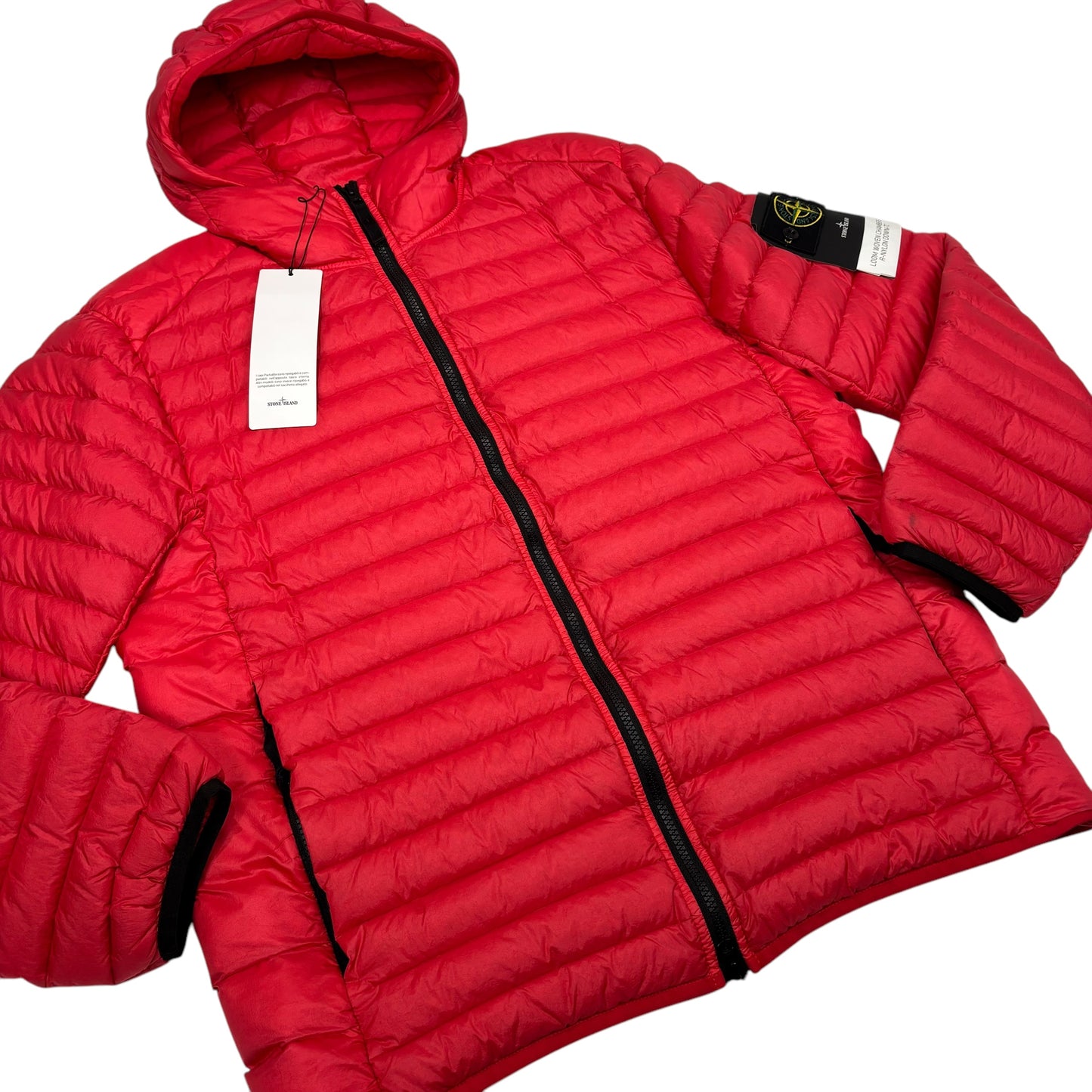 Stone Island Red Loom Woven Chambers R-Nylon Down-TC Jacket
