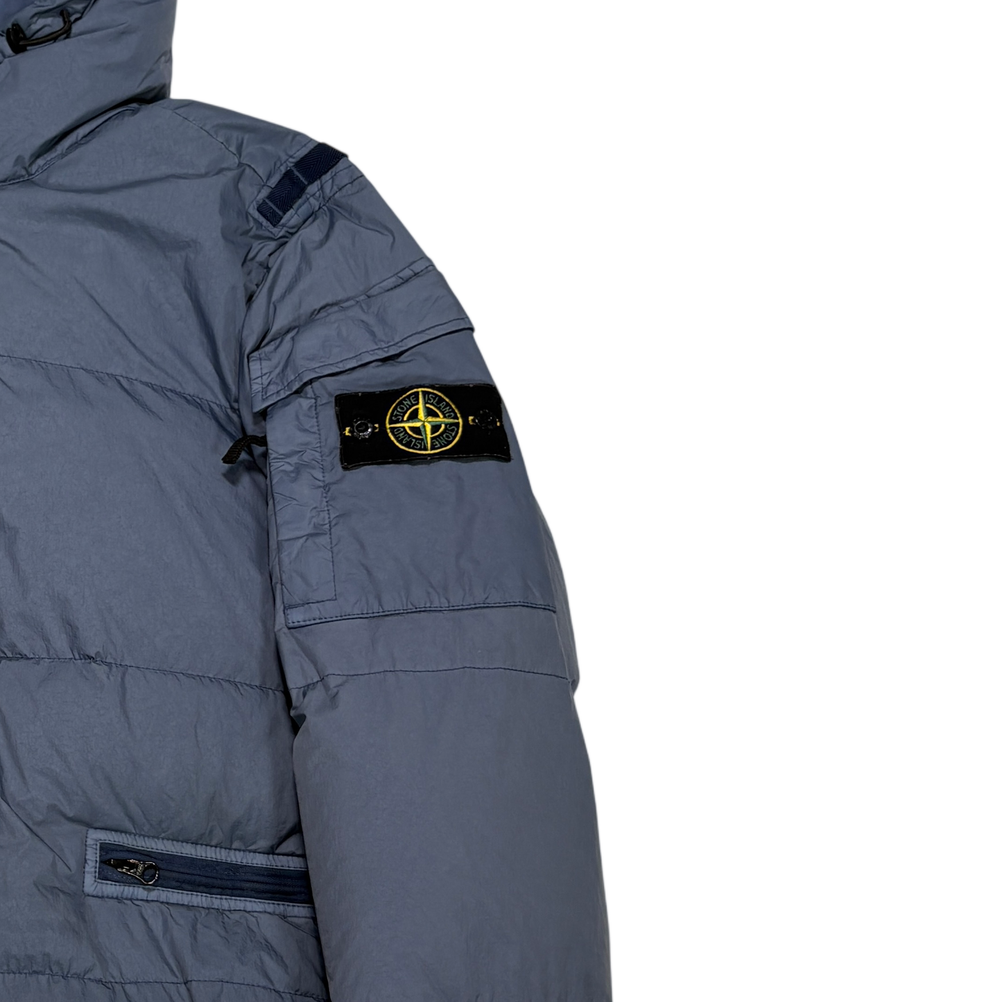 Stone Island Blue Garment Dyed Crinkle Reps R-NY Down Jacket