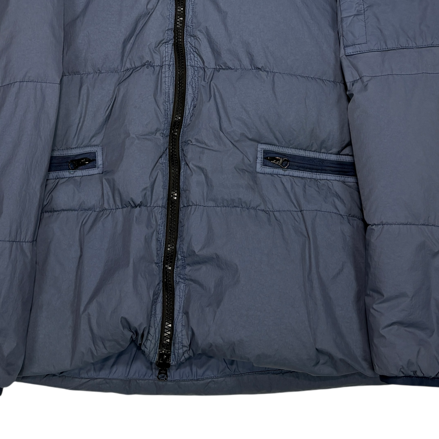 Stone Island Blue Garment Dyed Crinkle Reps R-NY Down Jacket