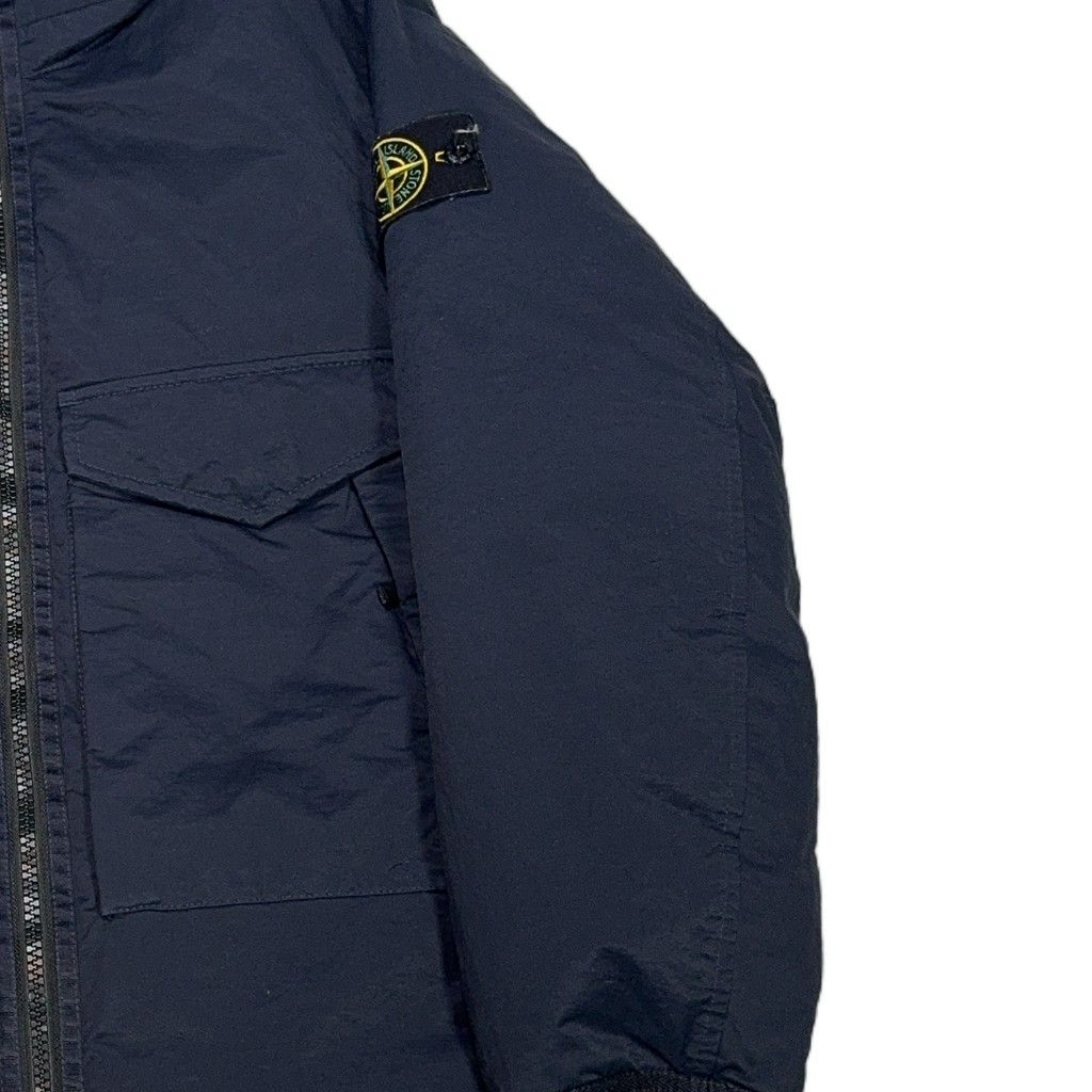 Stone Island Opaque Nylon Twill Down TC Hooded Padded Jacket – Navy