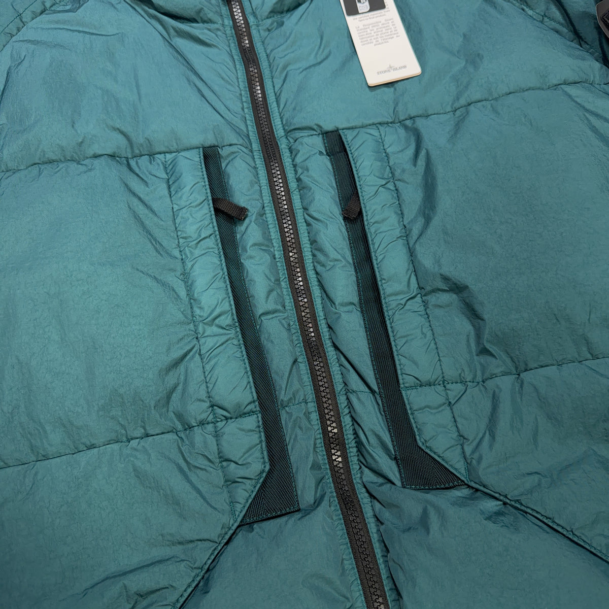 Stone Island Garment Dyed Crinkle Reps R-NY Down Hooded Jacket – Teal