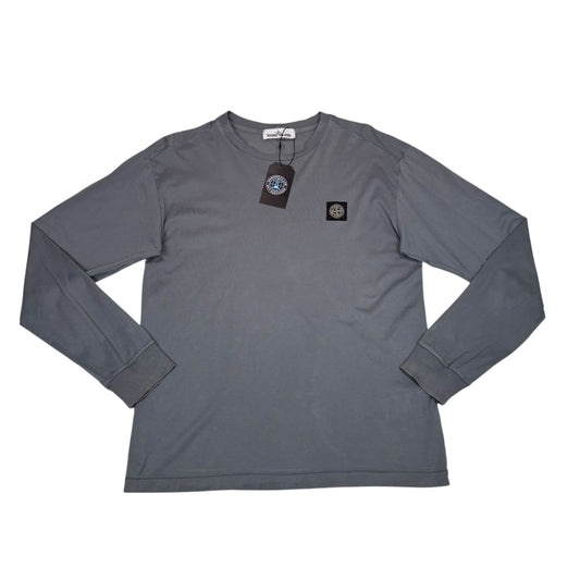 Stone Island Blue Patch Logo Long Sleeve Tshirt