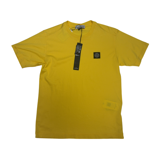 Stone Island Logo Patch Yellow T-shirt