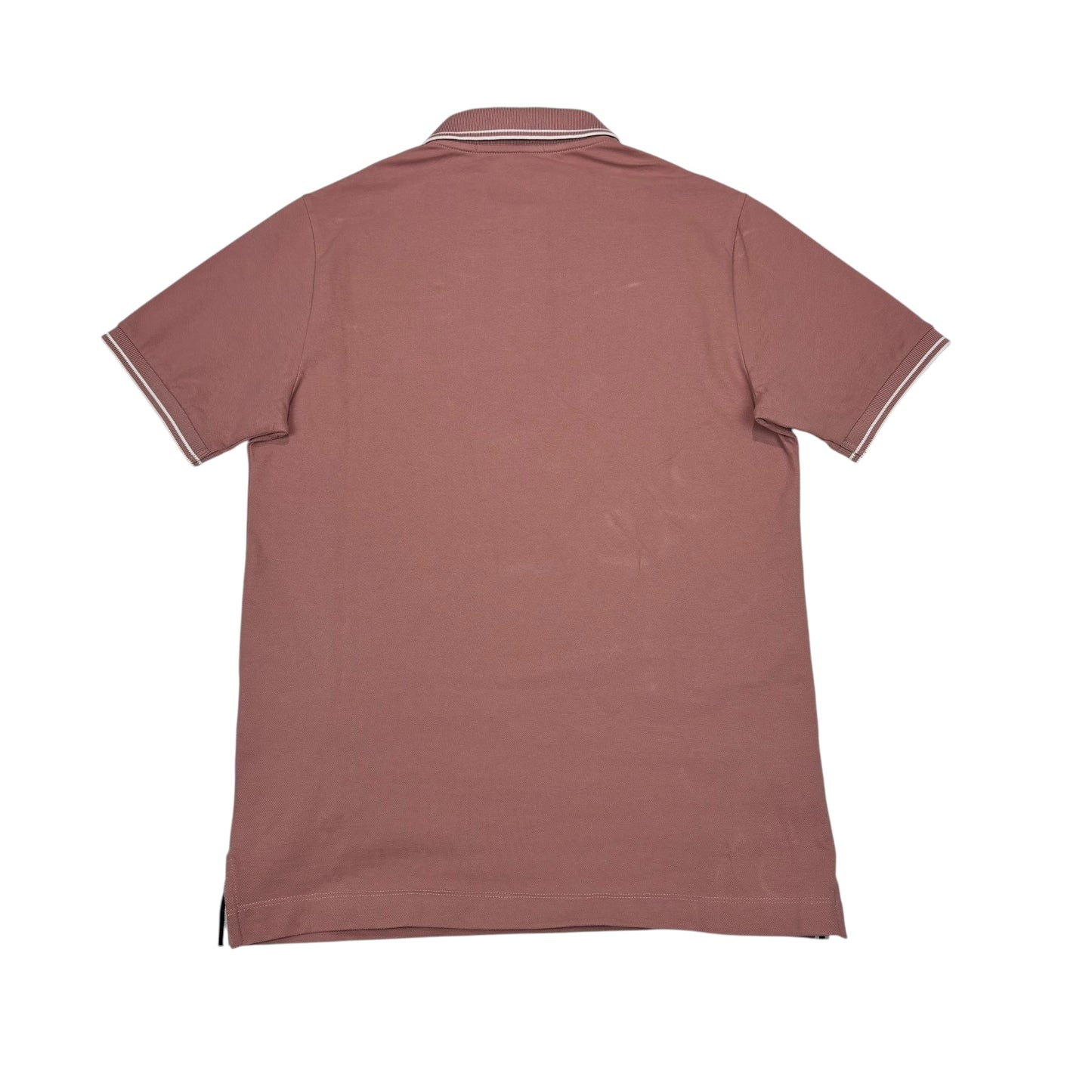 Stone Island Pink with White Stripes Patch Logo Polo Shirt