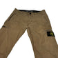 Stone Island Khaki Green Zip-Pockets Compass-Patch Cargo Trousers