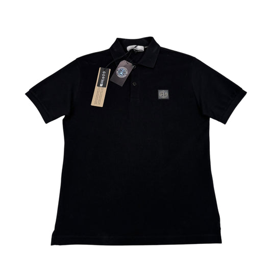 Stone Island Black Patch Logo Polo Shirt