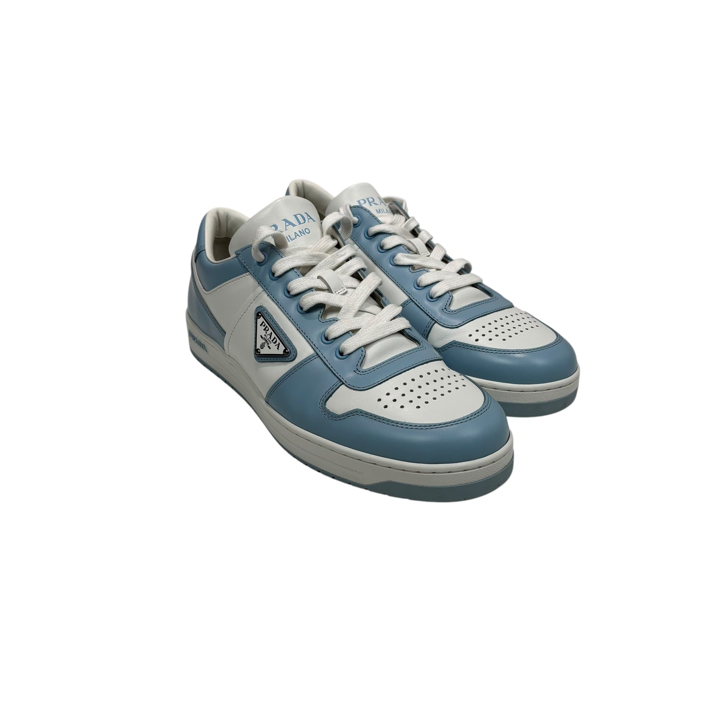 Prada Baby Blue Metal Patch Liw Trainers