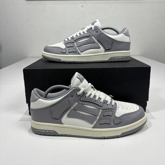 Amiri Light Grey and White Skeleton Top Low Trainers