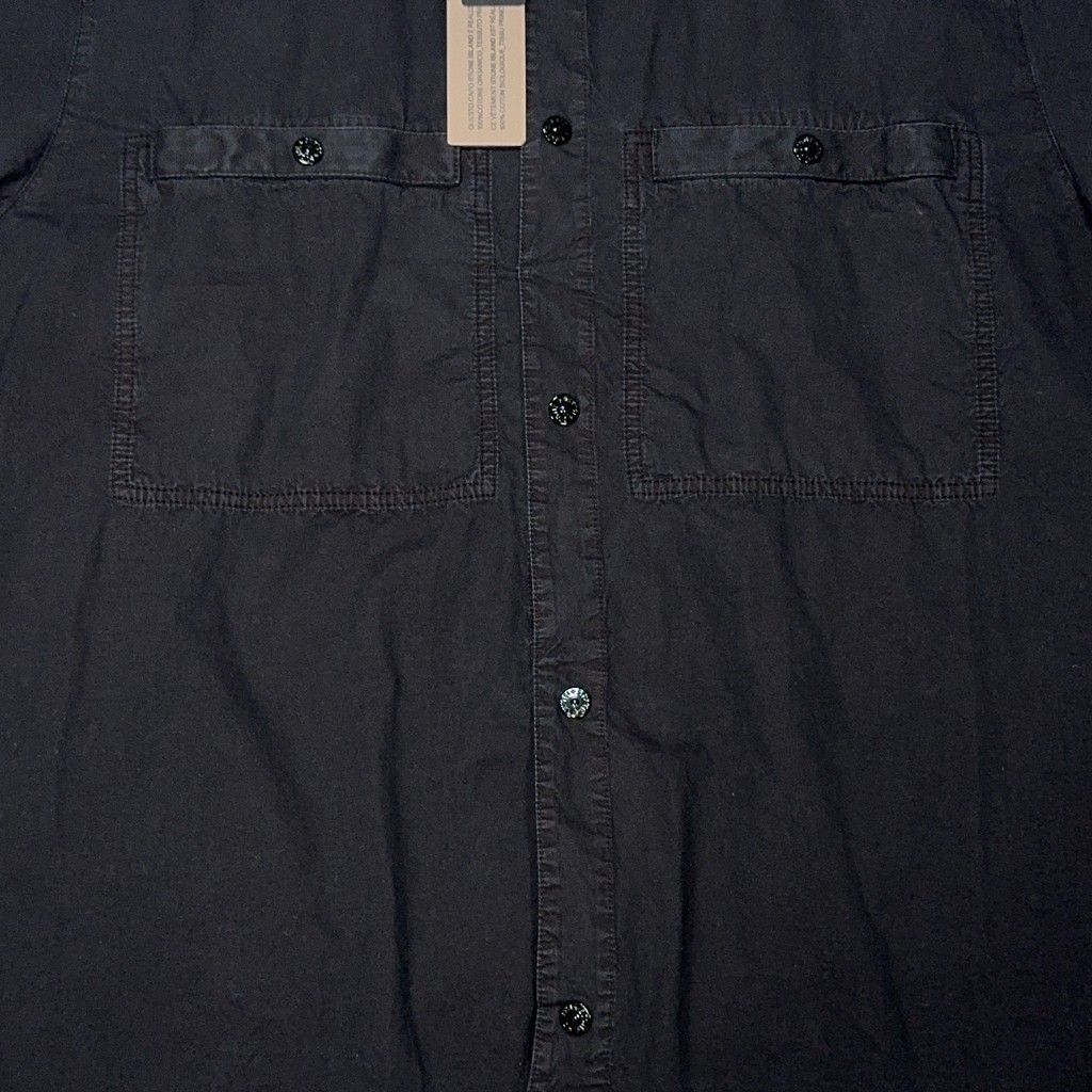 Stone Island Badge Short-Sleeve Shirt – Black