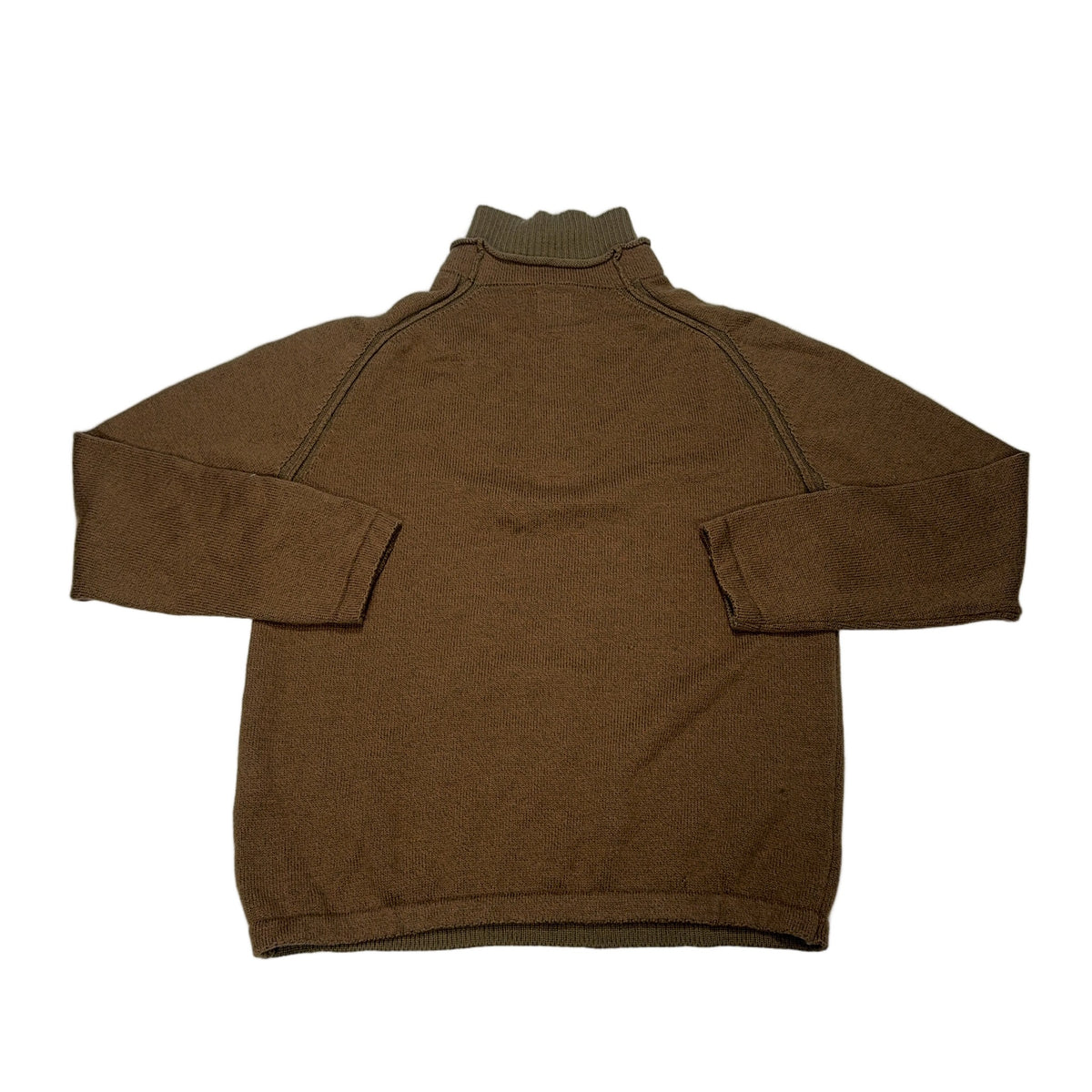 CP Company Quarter-Zip Ribbed Jumper – Brown