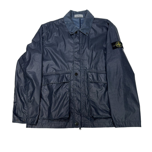 Stone Island Waxed Pigment Cotton Tela Jacket - Navy