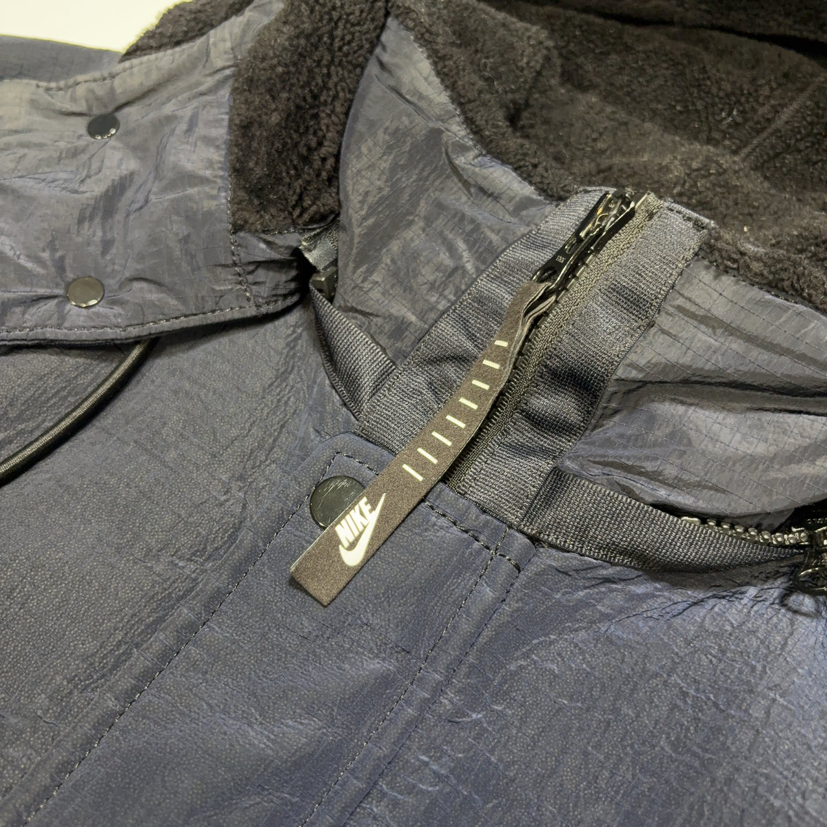 Nike X Stone Island Jacquard Grid On Wool Fur Navy Jacket