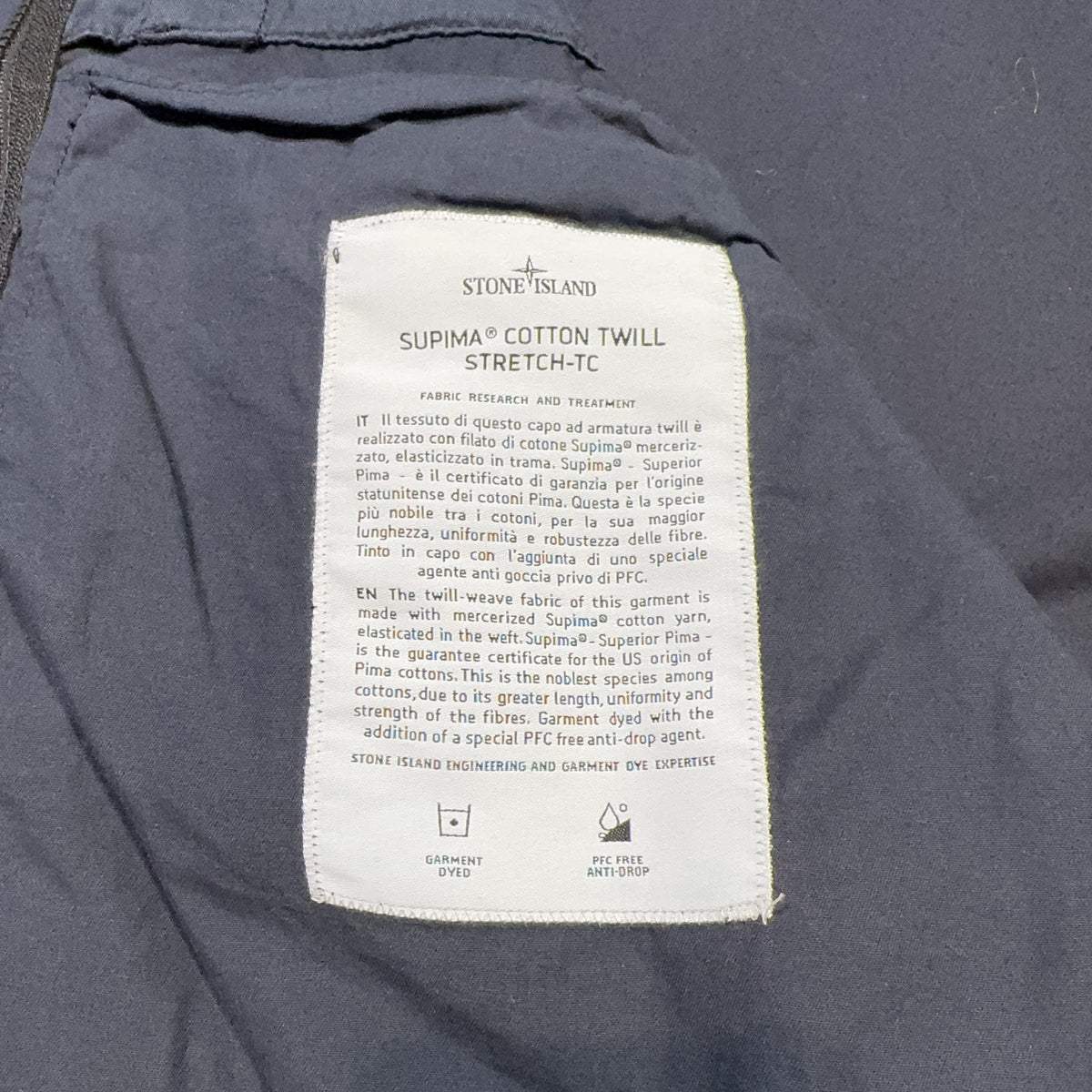 Stone Island Supima Cotton Twill Stretch-TC Hooded Jacket – Navy