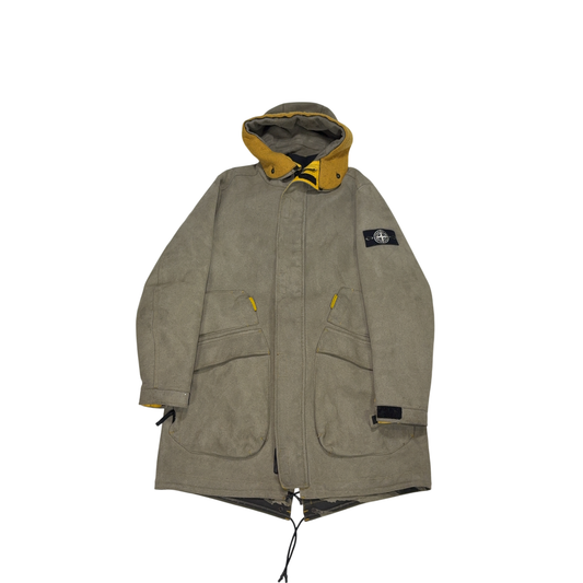 Stone Island Man Made Suede Grey Coats