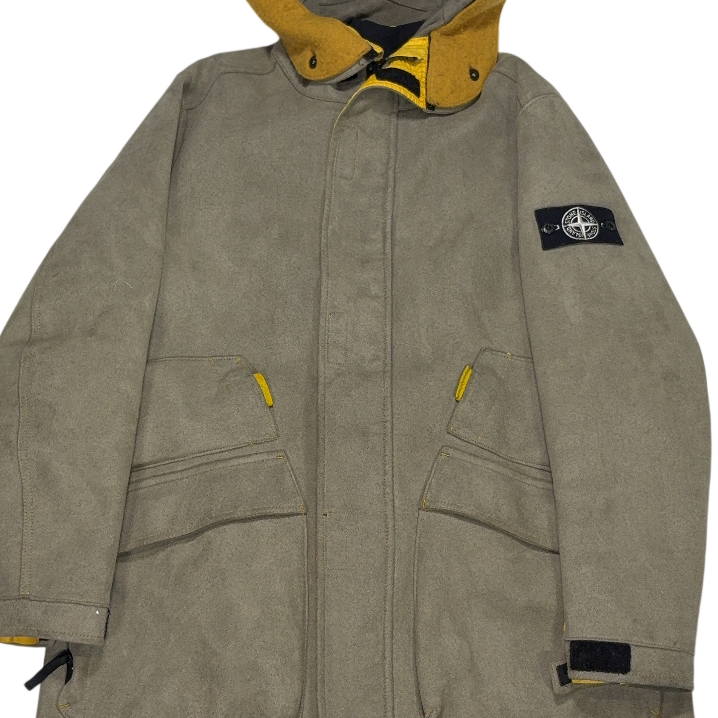 Stone Island Man Made Suede Grey Coats