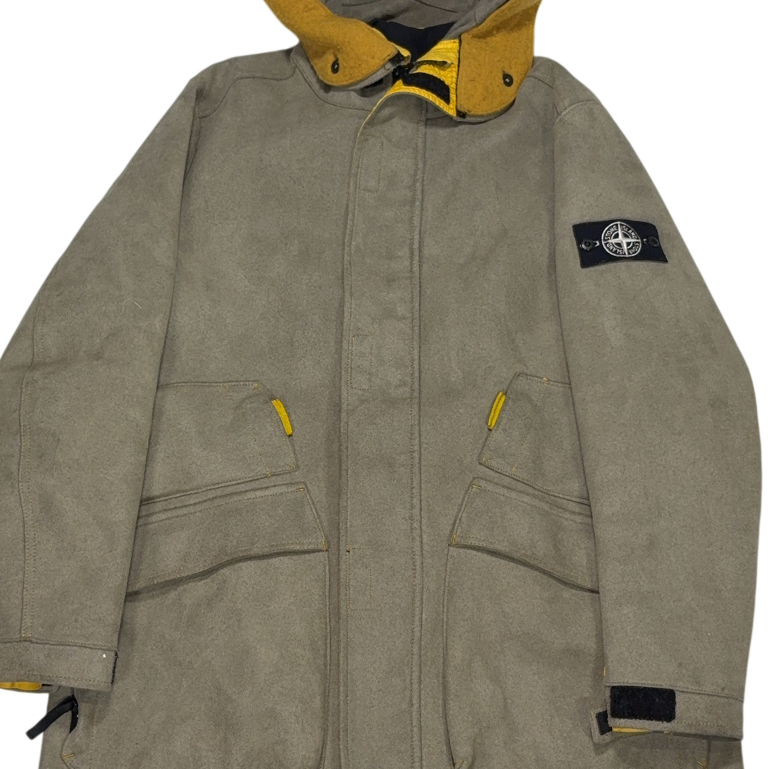 Stone Island Man Made Suede Grey Coats