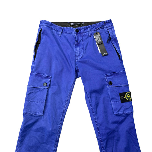 Stone Island Ultramarine Blue Garment Dyed Cargo Trousers