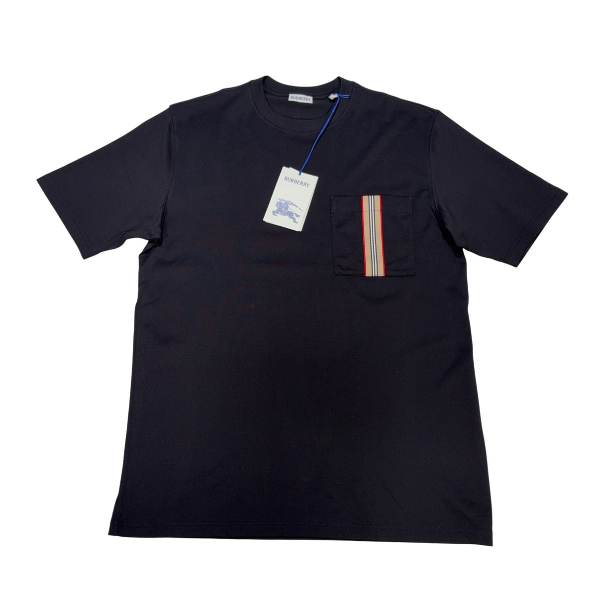 Burberry Front Stripe Pocket Black T-shirt
