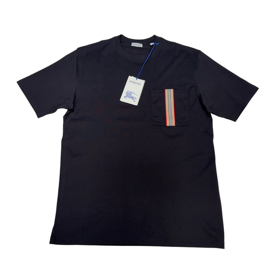 Burberry Front Stripe Pocket Black T-shirt