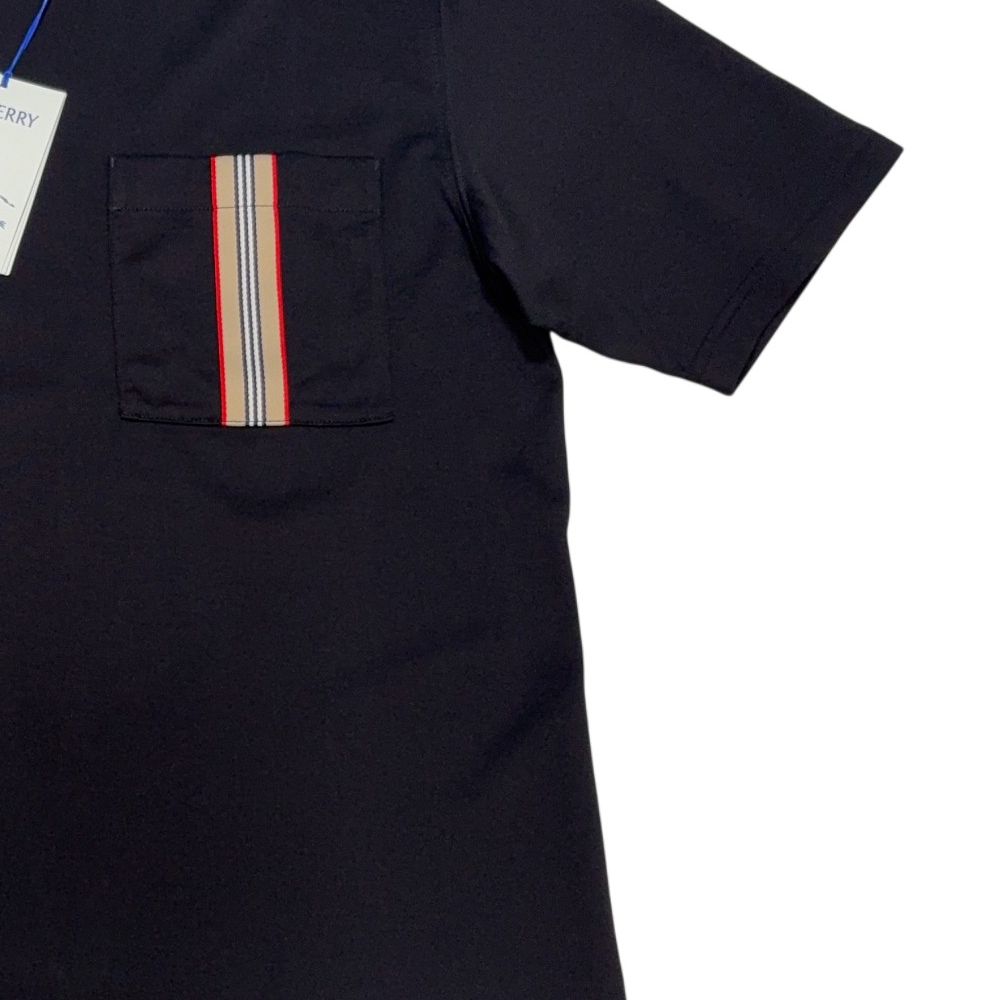 Burberry Front Stripe Pocket Black T-shirt