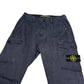 Stone Island Navy Blue Brushed Cotton Button-Pocket Cargo Trousers
