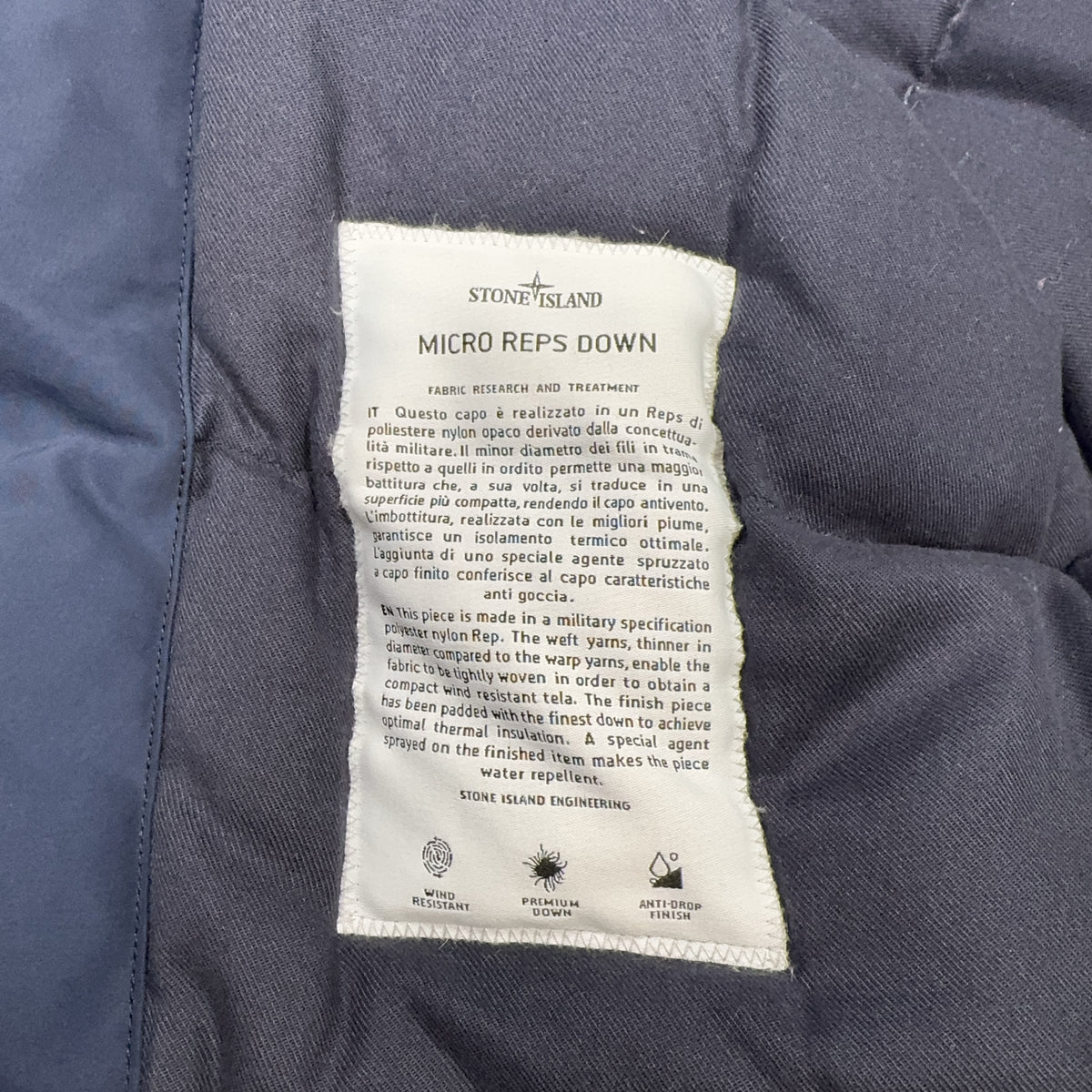 Stone Island Micro Reps Down Hooded Parka – Navy