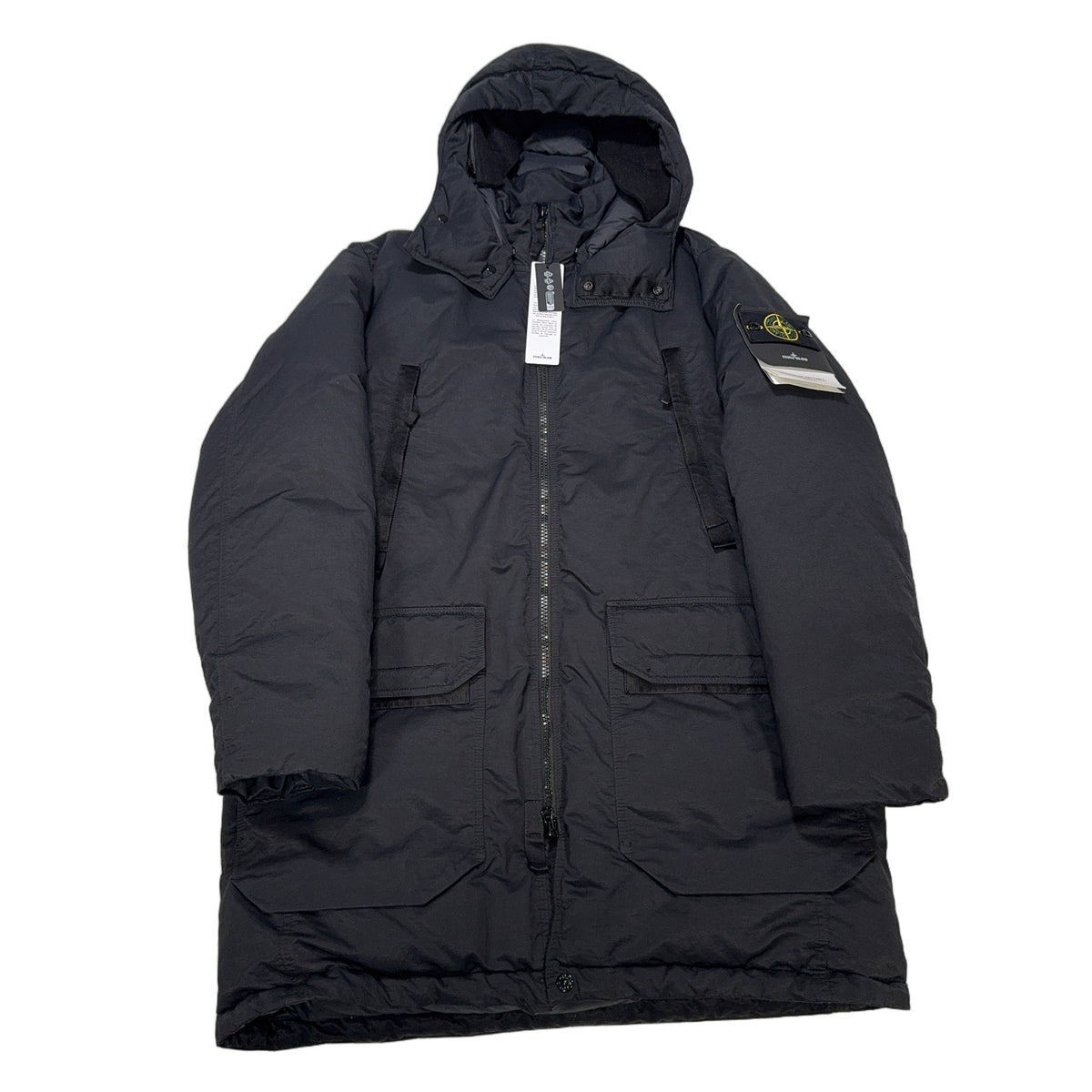 Stone Island Opaque Nylon Twill Down-TC Hooded Parka – Black