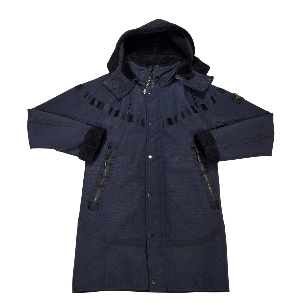 Nike X Stone Island Jacquard Grid On Wool Fur Navy Jacket