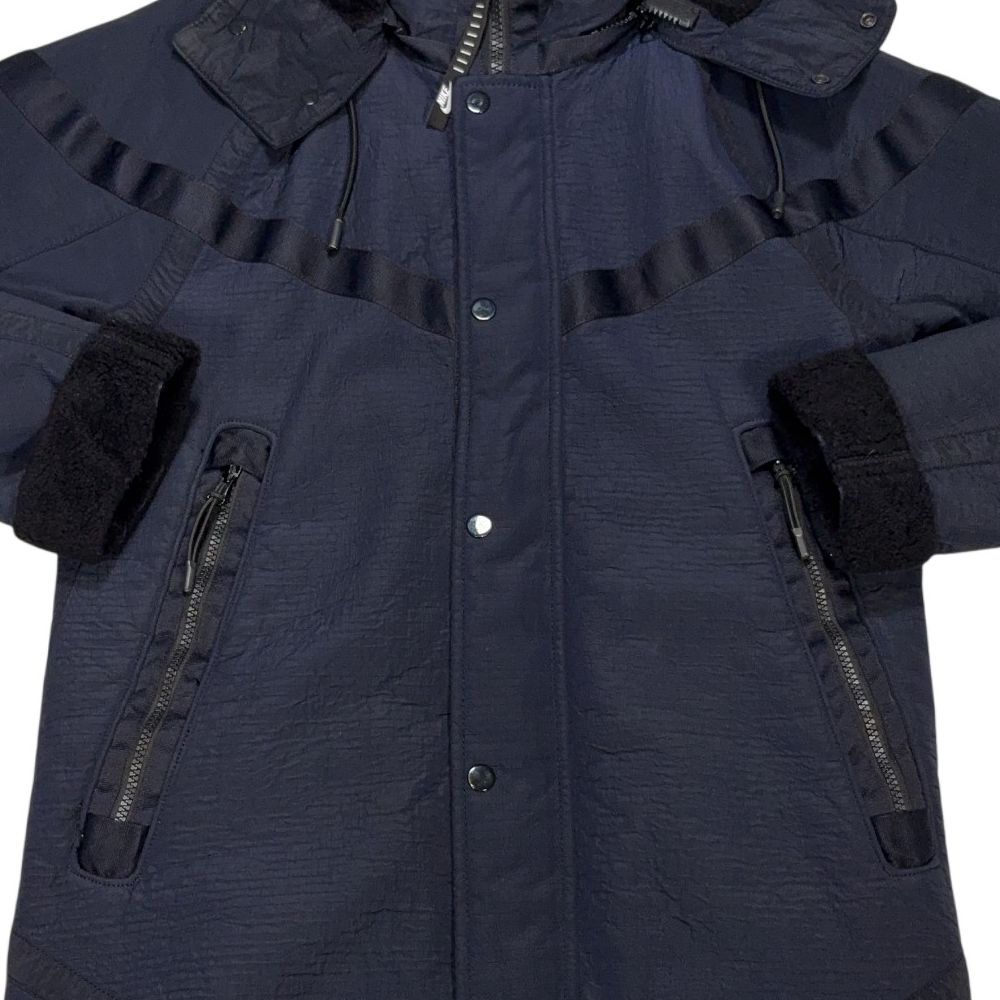 Nike X Stone Island Jacquard Grid On Wool Fur Navy Jacket