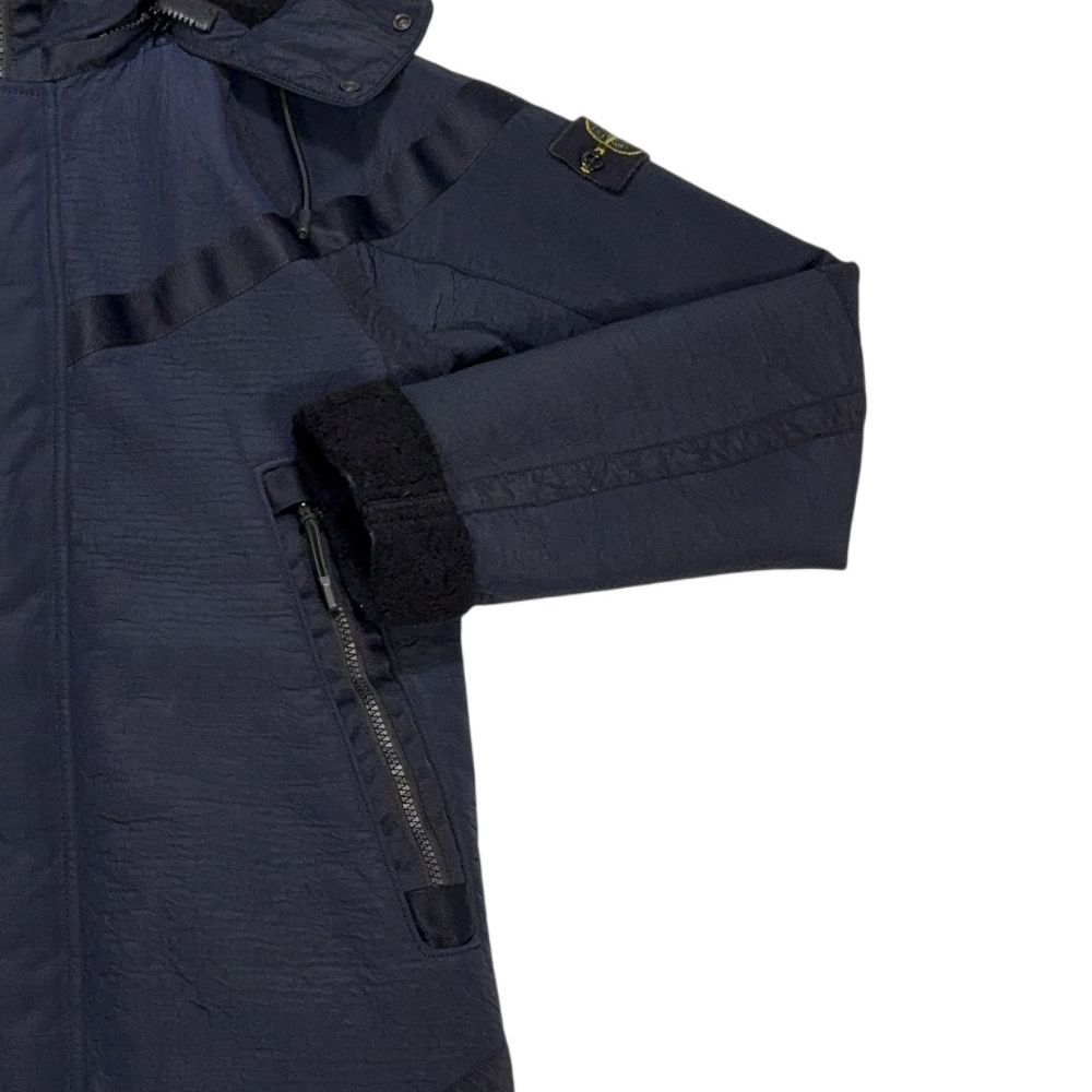 Nike X Stone Island Jacquard Grid On Wool Fur Navy Jacket