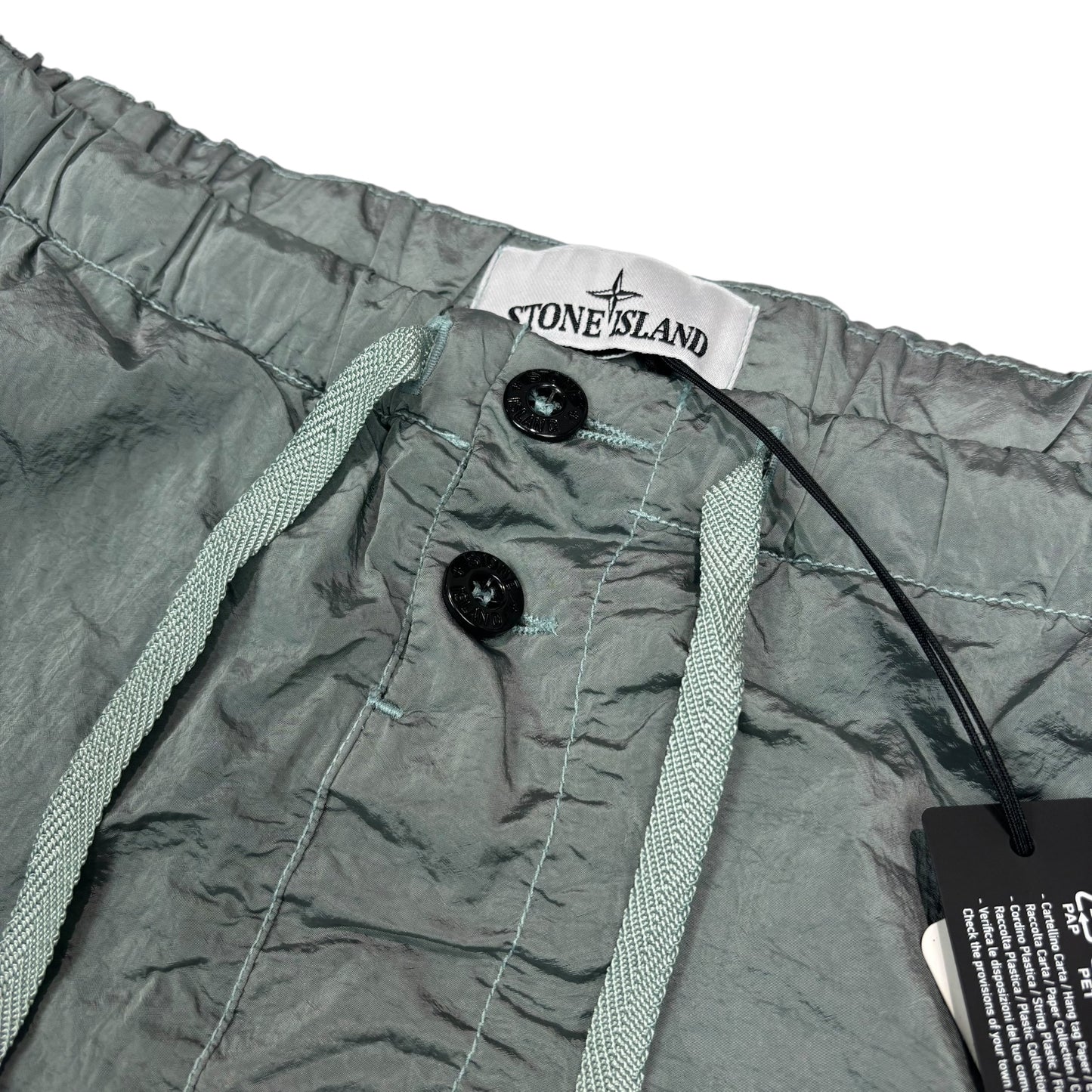 Stone Island Sky Blue Nylon Metal Patch Logo Swim Shorts