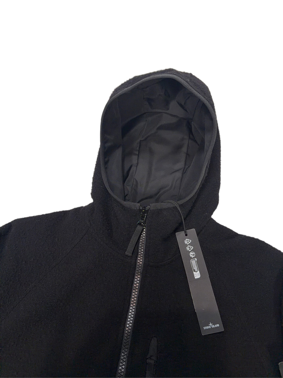 Stone Island Panno Ratinato Hooded Jacket – Black