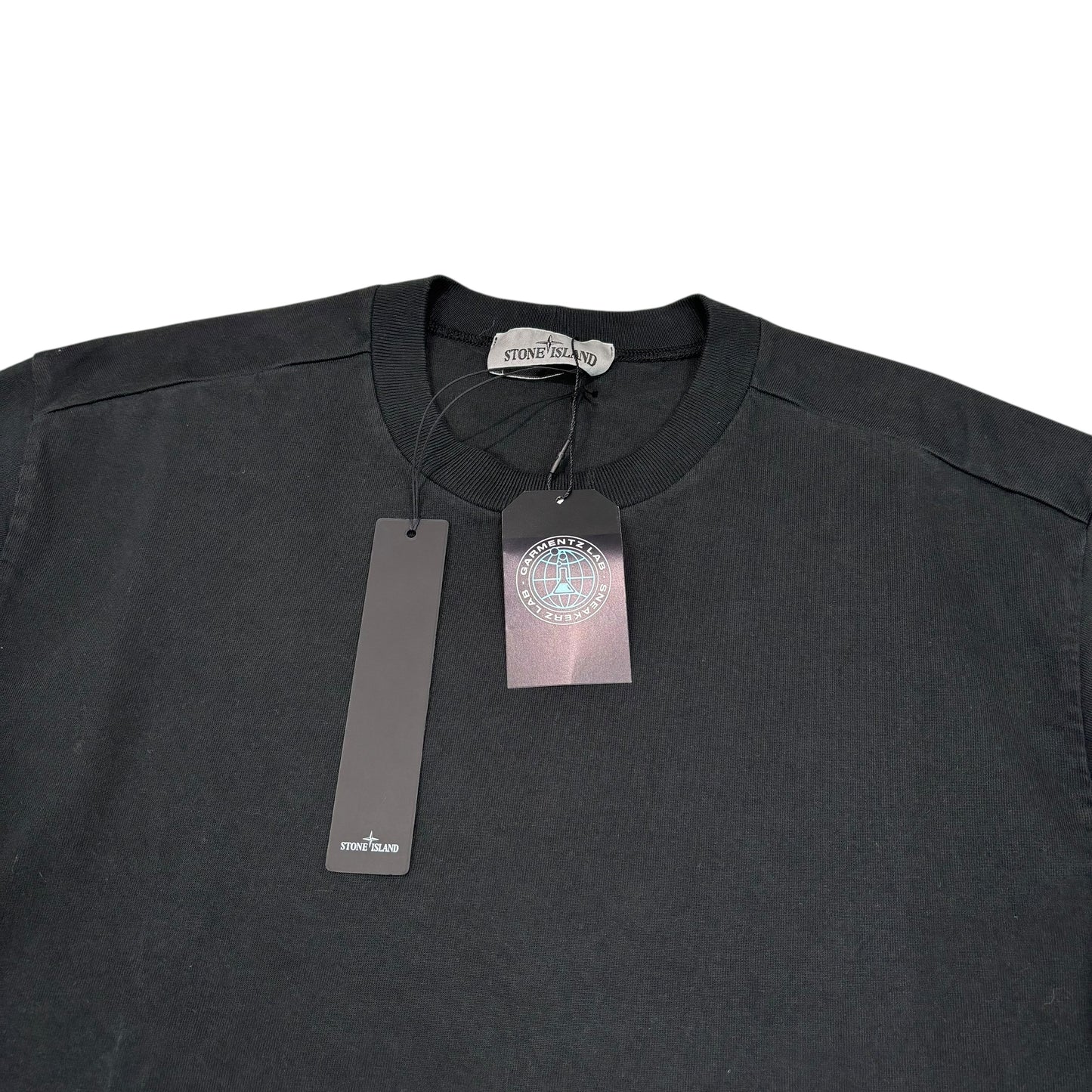 Stone Island Black Compass-Patch Crewneck Jumper