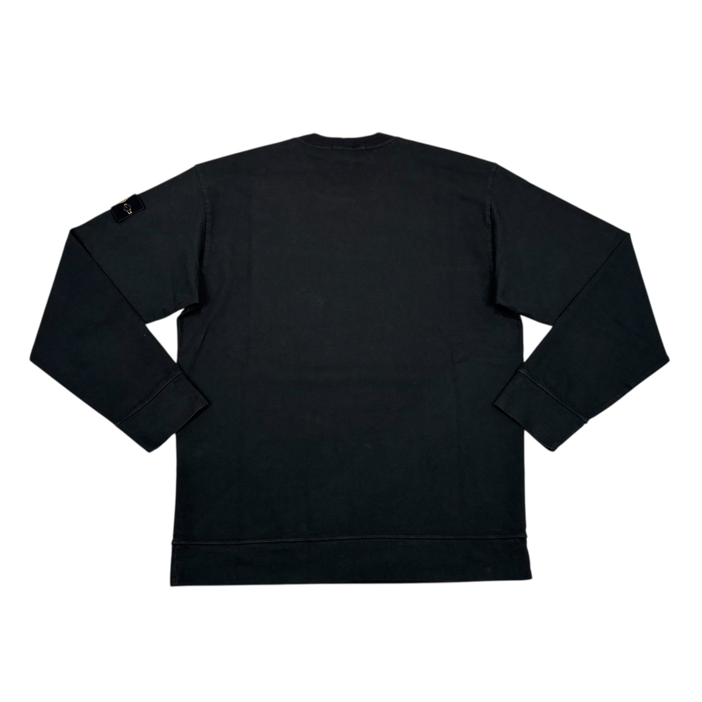Stone Island Black Compass-Patch Crewneck Jumper